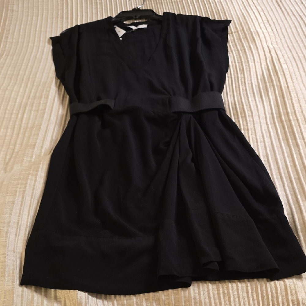 IRO Black V-Neck Mini Dress Viscose Size 38, Medium US - Picture 6 of 11